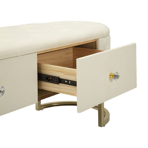 Panca con Portaoggetti MF302, Bianco, Legno, 120x40x43 cm, Seven Design