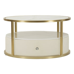 Tavolino MF517, Bianco, Legno, 75x75x40 cm, Seven Design