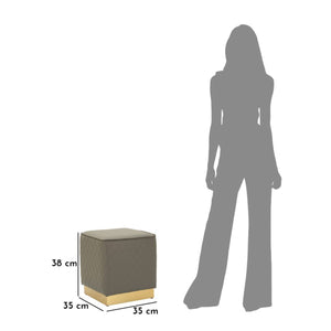 Pouf MF352, Grigio, Legno, 38x38x38 cm, Seven Design