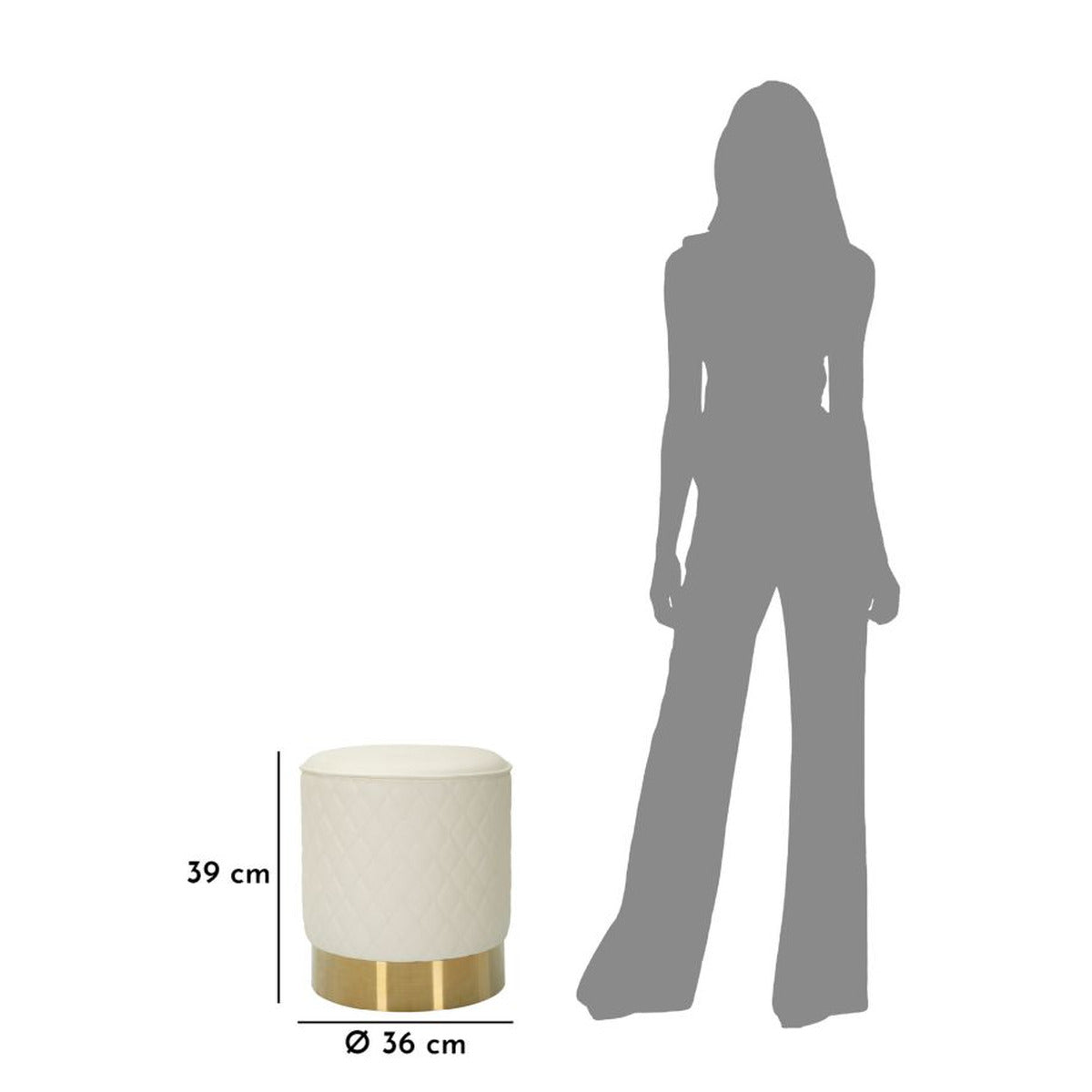 Pouf MF354, Bianco, Legno, 36x36x39 cm, Seven Design