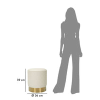 Pouf MF354, Bianco, Legno, 36x36x39 cm, Seven Design