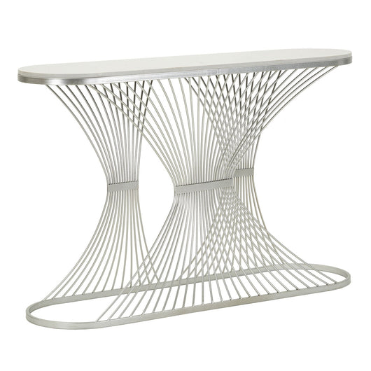 Tavolo Consolle MF618, Argento, Marmo, 120x35x79 cm, Seven Design