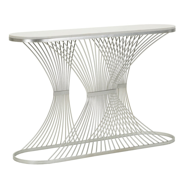 Tavolo Consolle MF618, Argento, Marmo, 120x35x79 cm, Seven Design