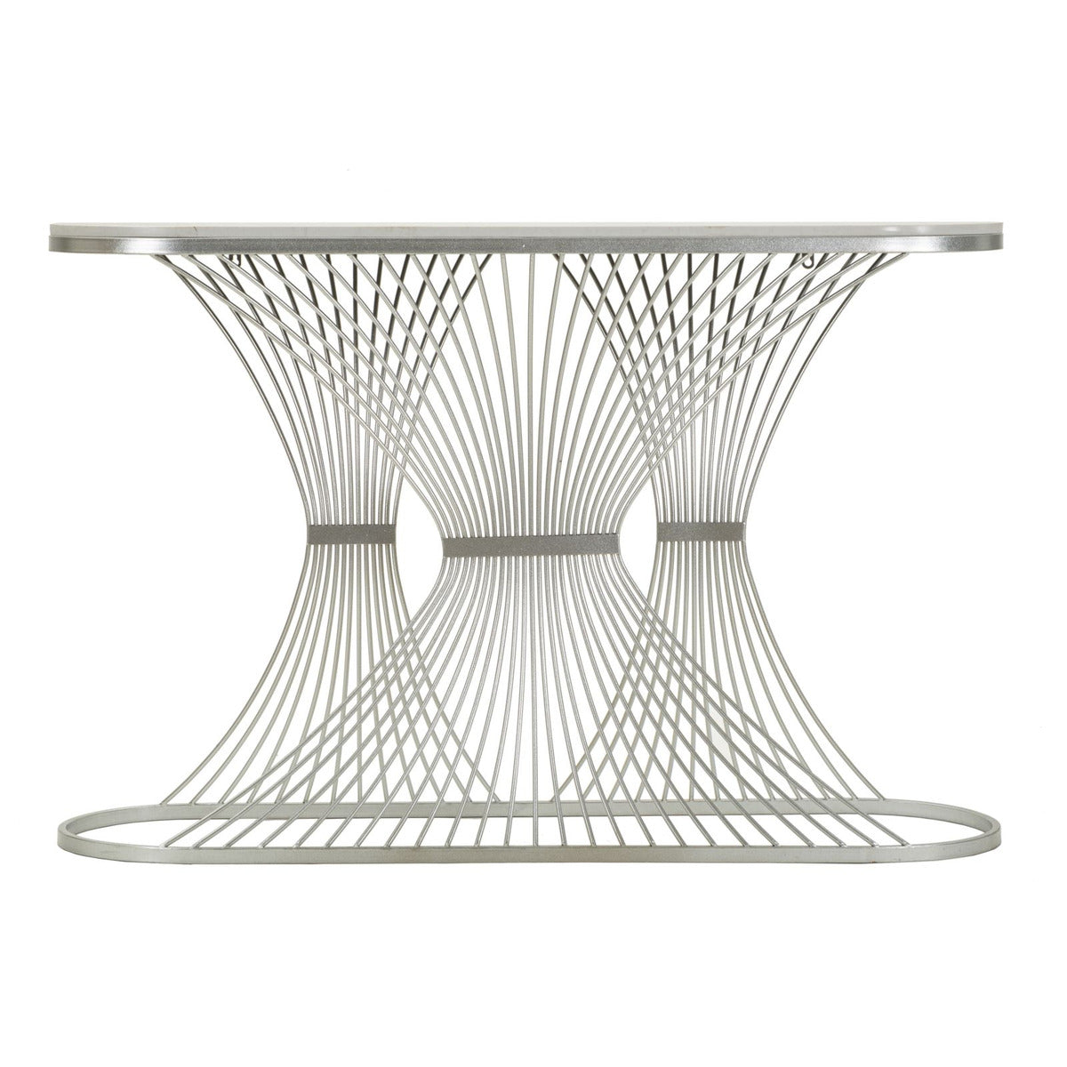 Tavolo Consolle MF618, Argento, Marmo, 120x35x79 cm, Seven Design