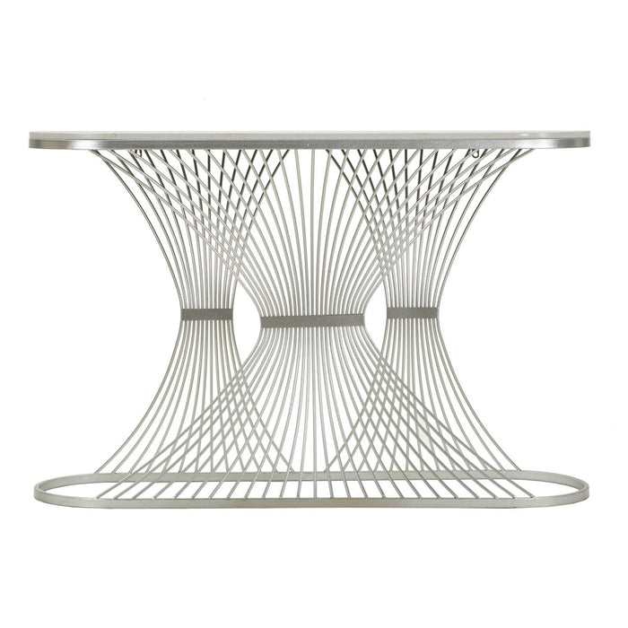 Tavolo Consolle MF618, Argento, Marmo, 120x35x79 cm, Seven Design