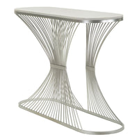 Tavolo Consolle MF618, Argento, Marmo, 120x35x79 cm, Seven Design