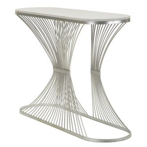 Tavolo Consolle MF618, Argento, Marmo, 120x35x79 cm, Seven Design