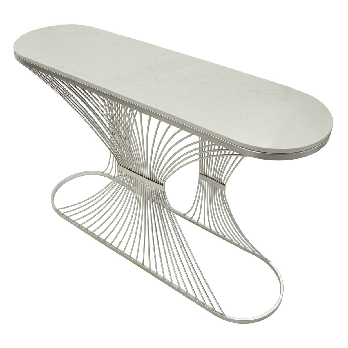 Tavolo Consolle MF618, Argento, Marmo, 120x35x79 cm, Seven Design