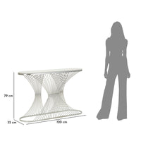 Tavolo Consolle MF618, Argento, Marmo, 120x35x79 cm, Seven Design