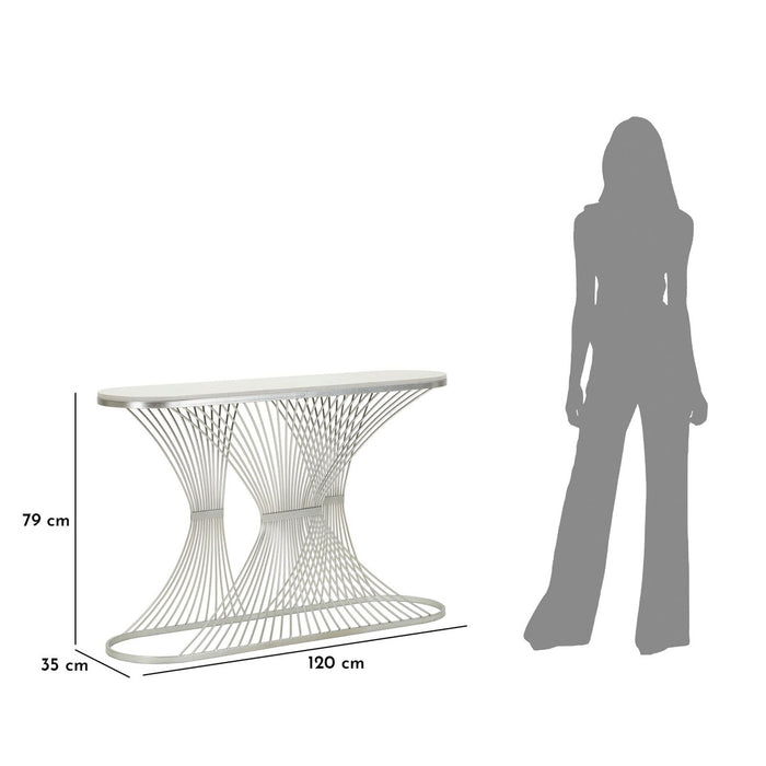 Tavolo Consolle MF618, Argento, Marmo, 120x35x79 cm, Seven Design