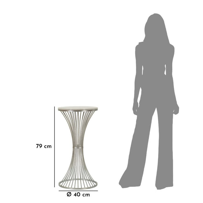 Tavolino MF582, Argento, Marmo, 40x40x79 cm, Seven Design