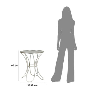 Tavolino MF564, Argento, Metallo, 56x56x68 cm, Seven Design