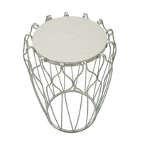 Tavolino MF530, Argento, Marmo, 47,5x47,5x61,5 cm, Seven Design