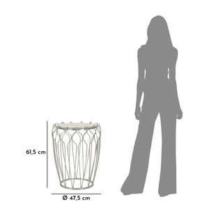Tavolino MF530, Argento, Marmo, 47,5x47,5x61,5 cm, Seven Design