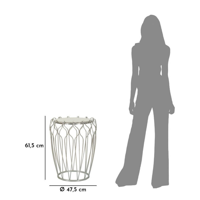Tavolino MF530, Argento, Marmo, 47,5x47,5x61,5 cm, Seven Design