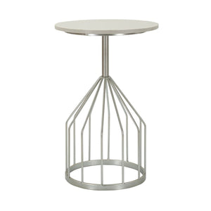 Tavolino MF532, Argento, Marmo, 37,5x37,5x58 cm, Seven Design