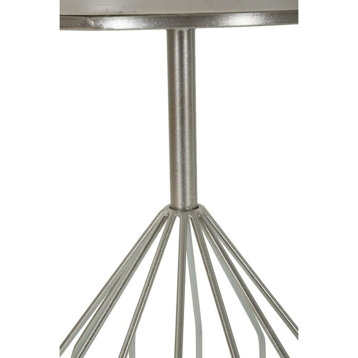 Tavolino MF532, Argento, Marmo, 37,5x37,5x58 cm, Seven Design