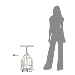 Tavolino MF532, Argento, Marmo, 37,5x37,5x58 cm, Seven Design