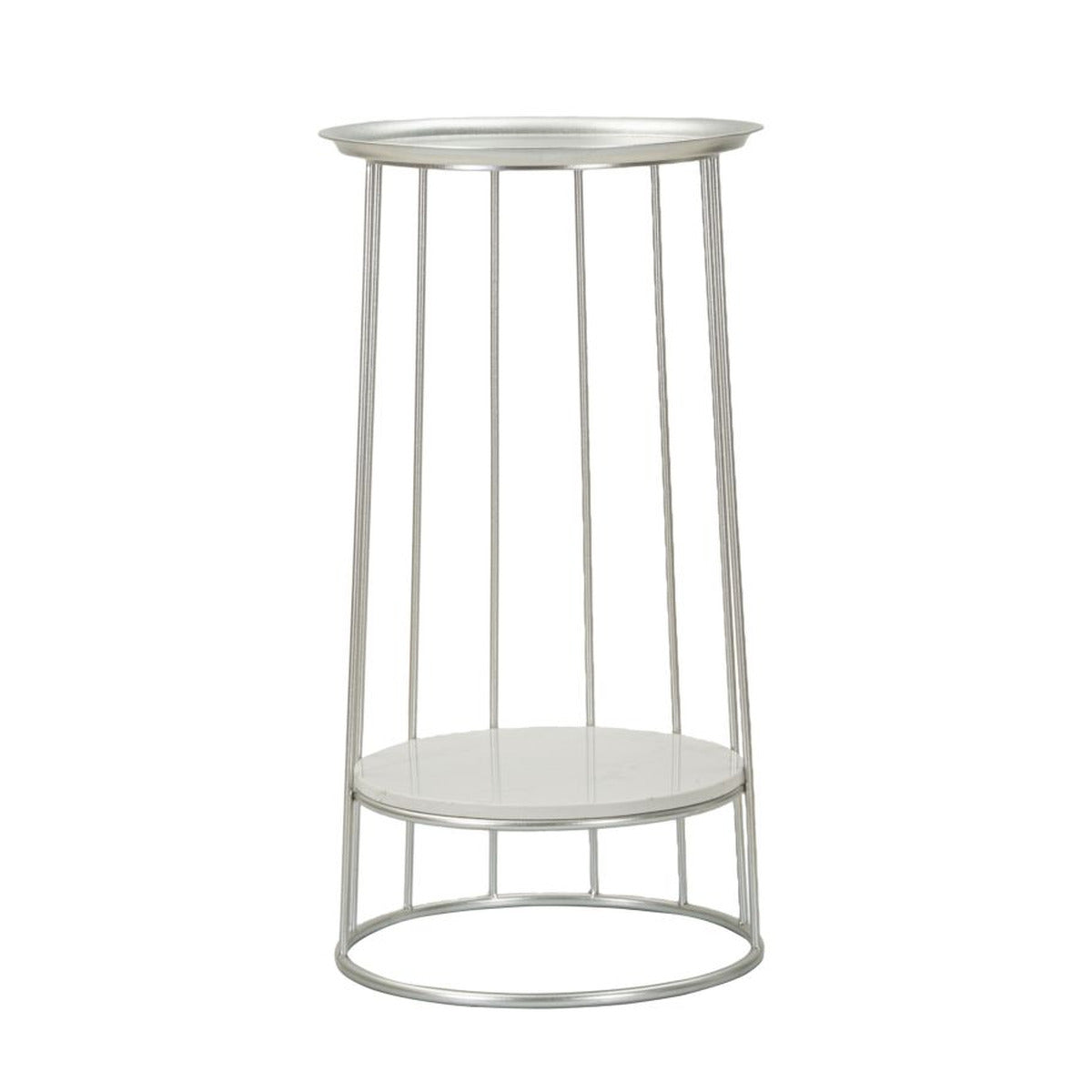 Tavolino MF583, Argento, Marmo, 40x40x76 cm, Seven Design