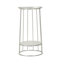 Tavolino MF583, Argento, Marmo, 40x40x76 cm, Seven Design