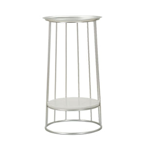 Tavolino MF583, Argento, Marmo, 40x40x76 cm, Seven Design