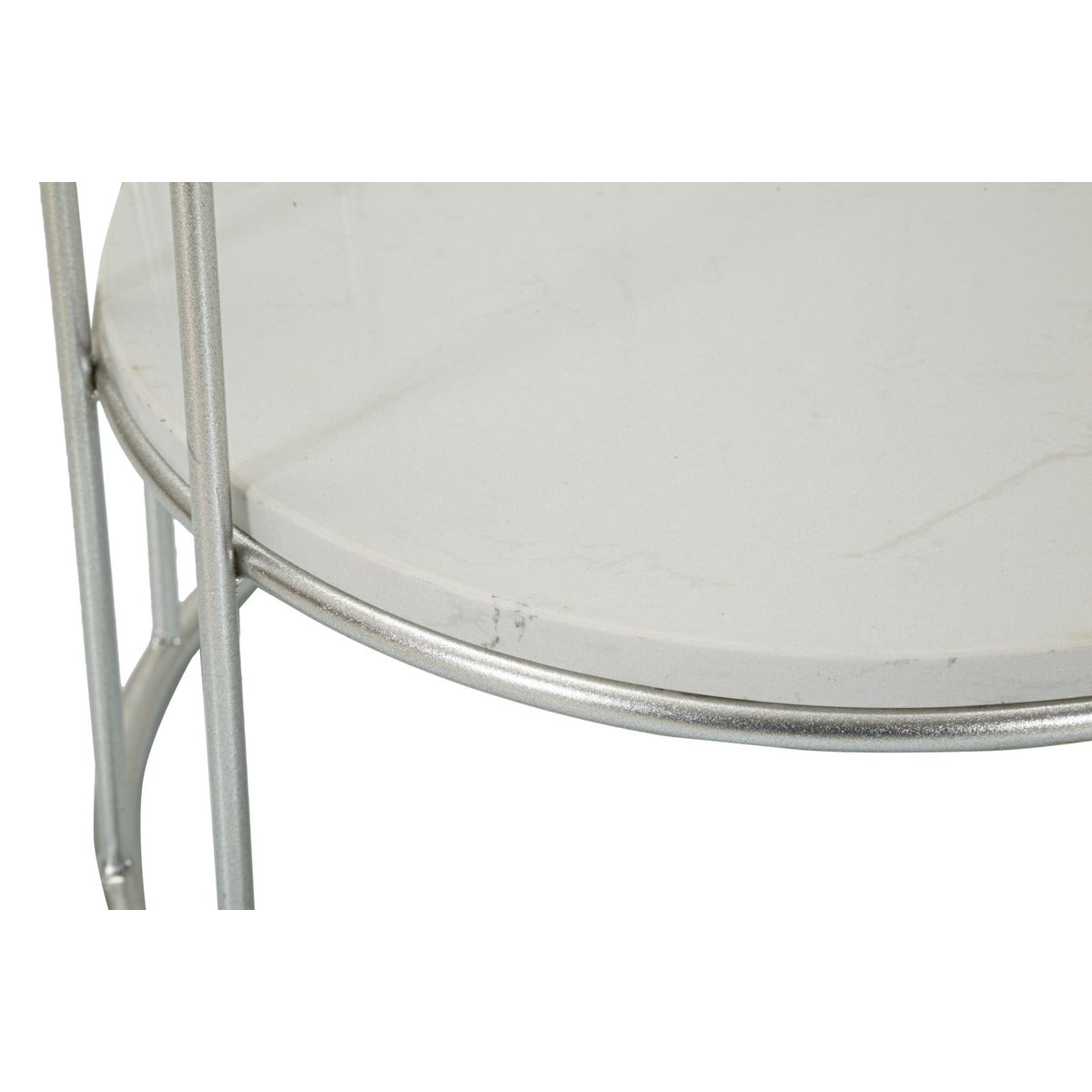 Tavolino MF583, Argento, Marmo, 40x40x76 cm, Seven Design