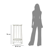 Tavolino MF583, Argento, Marmo, 40x40x76 cm, Seven Design