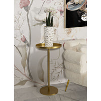 Tavolino MF578, Oro, Metallo, 51x51x100 cm, Seven Design