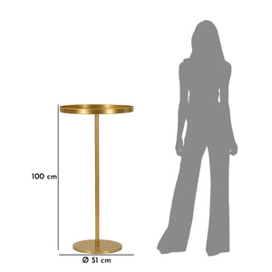 Tavolino MF578, Oro, Metallo, 51x51x100 cm, Seven Design