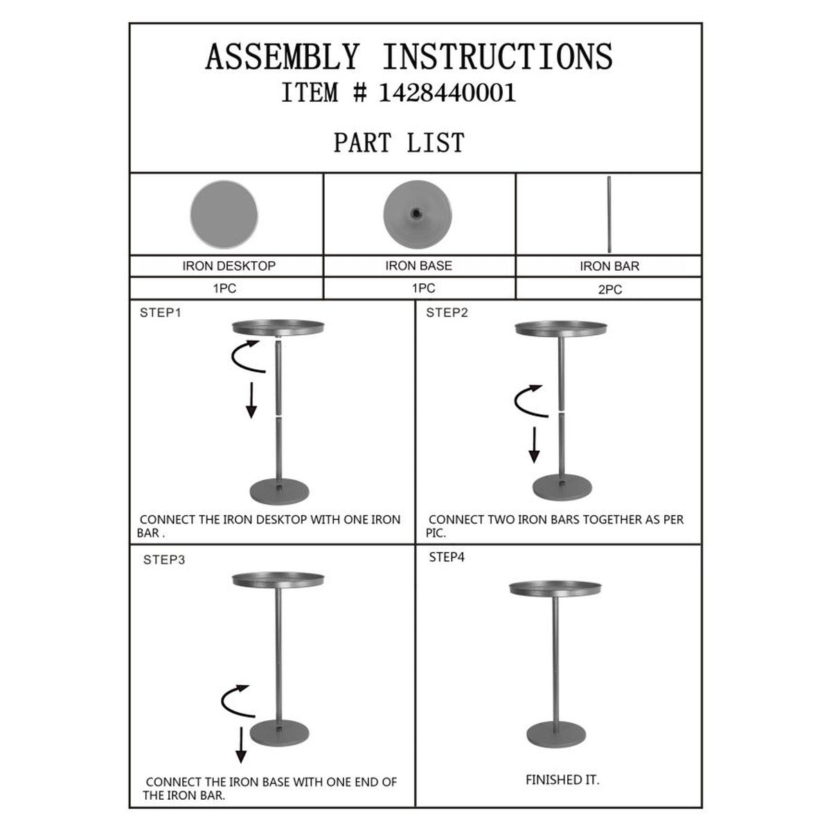 Tavolino MF578, Oro, Metallo, 51x51x100 cm, Seven Design