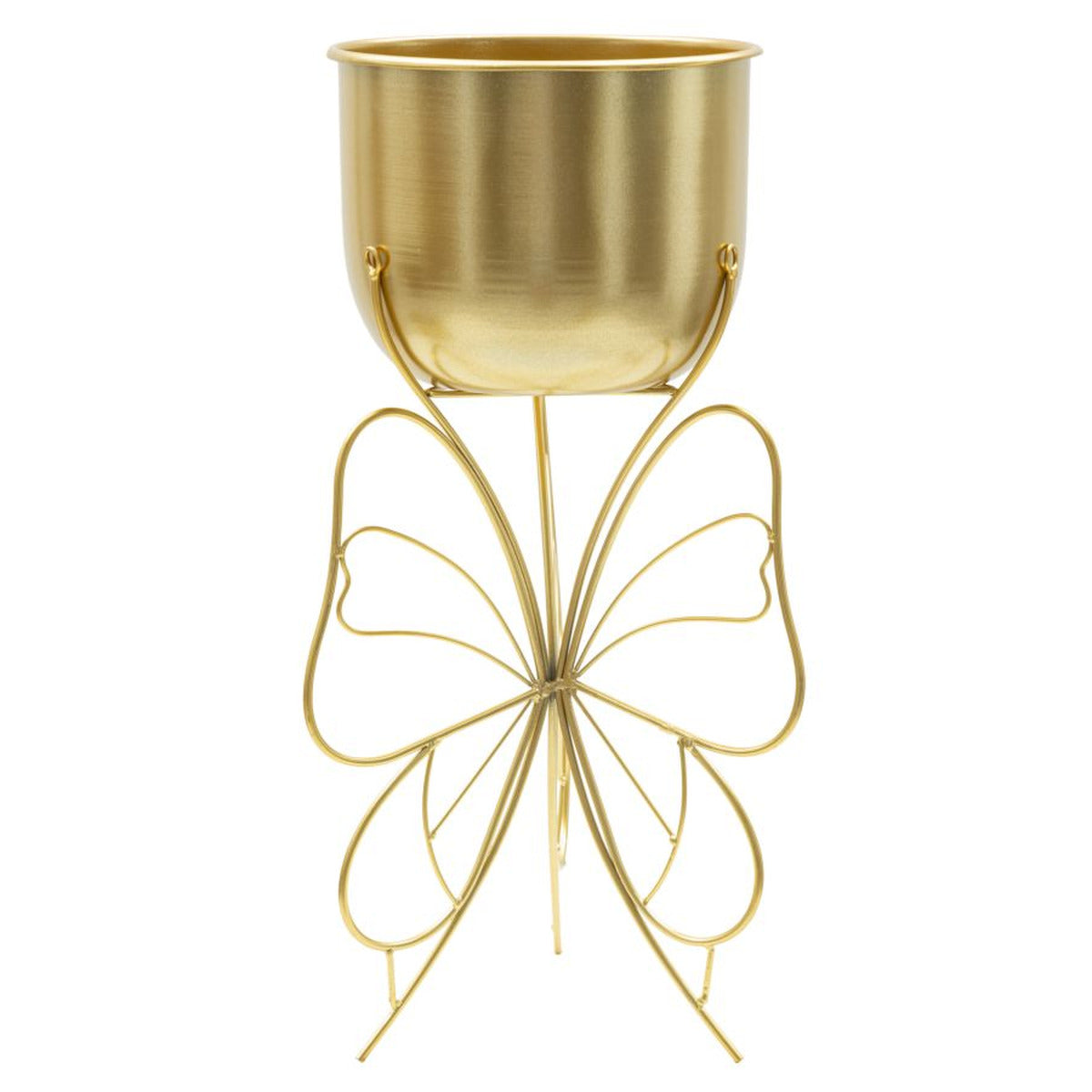 Vaso per Piante Farfalla 4, Oro, Metallo, 22x22x45 cm, Seven Design