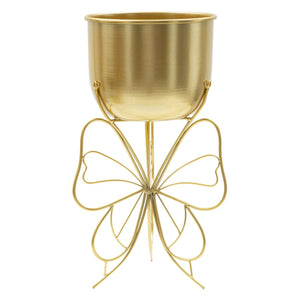 Vaso per Piante Farfalla 5, Oro, Metallo, 22x22x40 cm, Seven Design