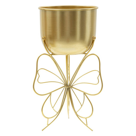 Vaso per Piante Farfalla 5, Oro, Metallo, 22x22x40 cm, Seven Design