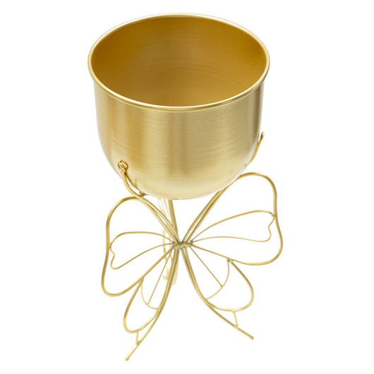 Vaso per Piante Farfalla 5, Oro, Metallo, 22x22x40 cm, Seven Design