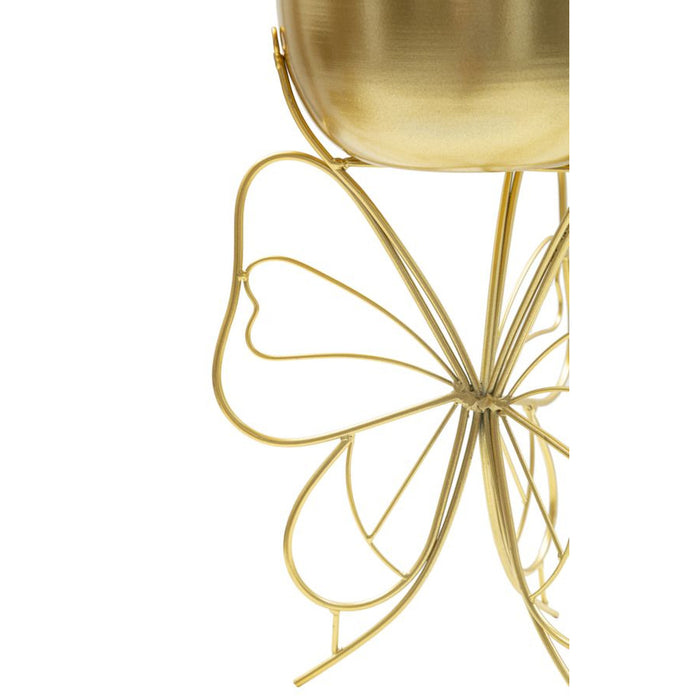 Vaso per Piante Farfalla 5, Oro, Metallo, 22x22x40 cm, Seven Design