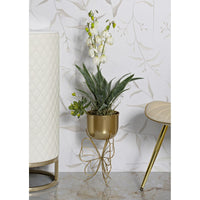 Vaso per Piante Farfalla 5, Oro, Metallo, 22x22x40 cm, Seven Design