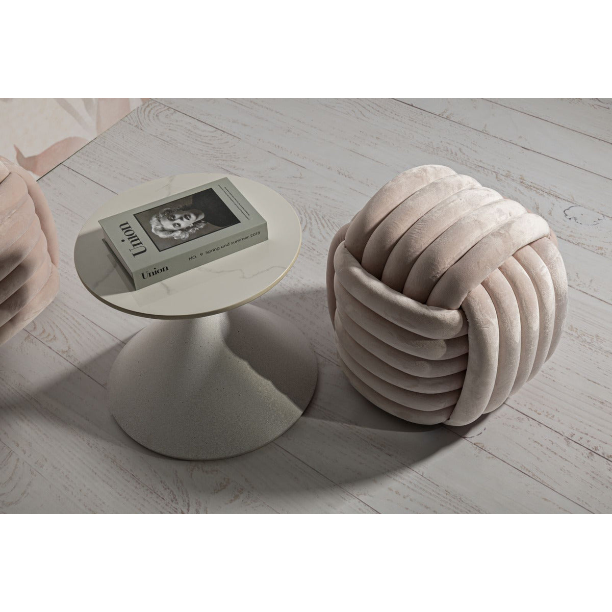 Pouf Gomitolo 5, Rosa, Cotone, 45x45x45 cm, Seven Design