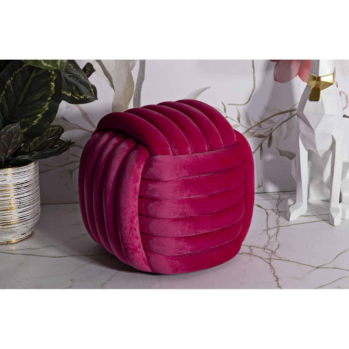 Pouf Gomitolo 7, Rosa, Cotone, 45x45x45 cm, Seven Design