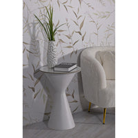 Tavolino MF527, Bianco, Metallo, 44x44x63 cm, Seven Design
