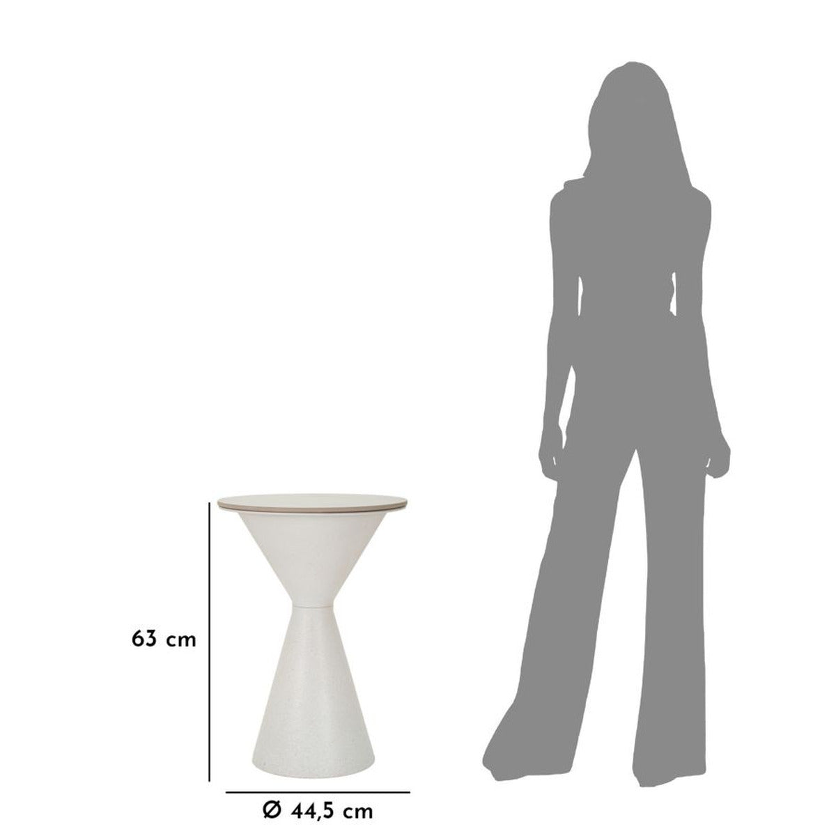 Tavolino MF527, Bianco, Metallo, 44x44x63 cm, Seven Design