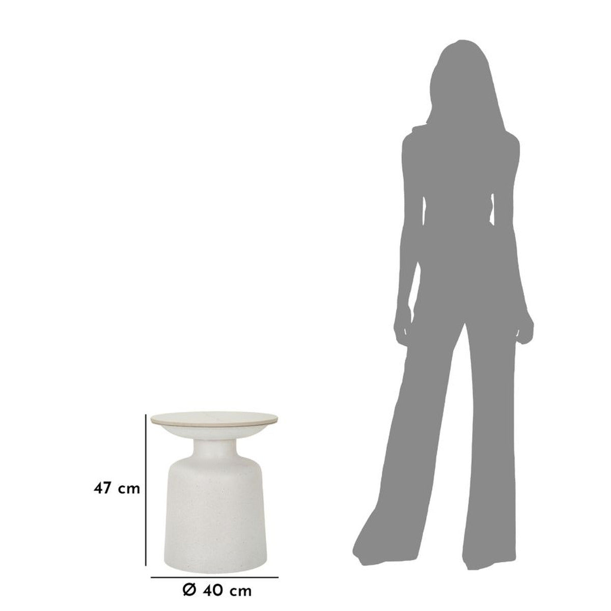 Tavolino MF526, Bianco, Metallo, 40x40x47 cm, Seven Design