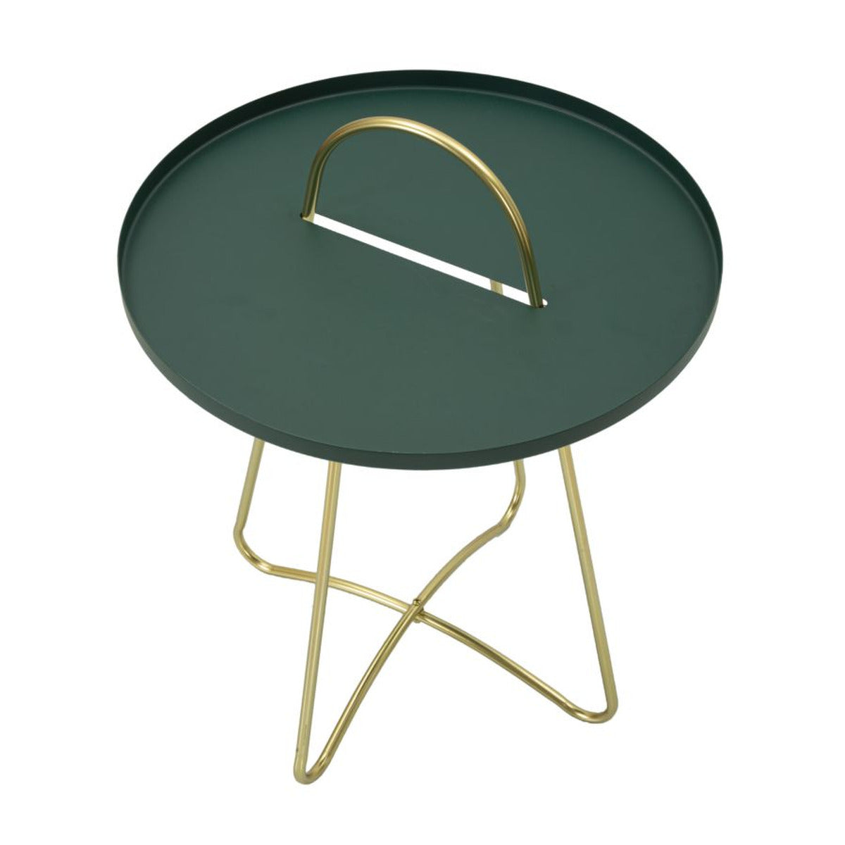 Tavolino MF525, Verde, Metallo, 45x45x59 cm, Seven Design