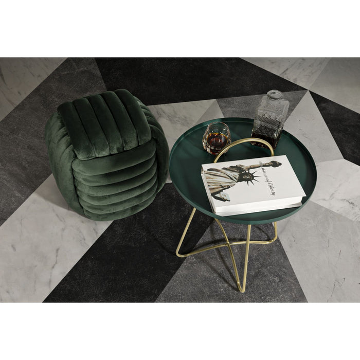Tavolino MF525, Verde, Metallo, 45x45x59 cm, Seven Design