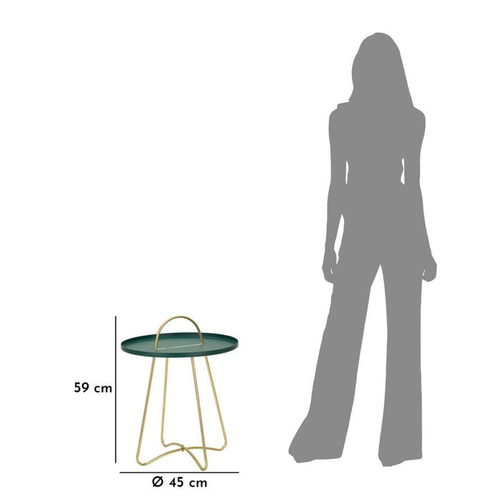 Tavolino MF525, Verde, Metallo, 45x45x59 cm, Seven Design