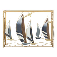Tavolo Consolle Barche 9, Multicolore, Metallo, 108x37x80 cm, Seven Design