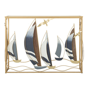 Tavolo Consolle Barche 9, Multicolore, Metallo, 108x37x80 cm, Seven Design