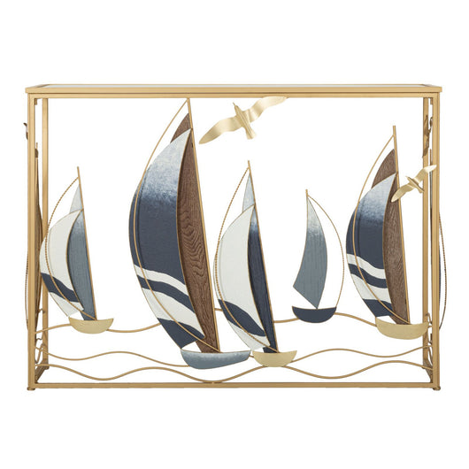 Tavolo Consolle Barche 9, Multicolore, Metallo, 108x37x80 cm, Seven Design