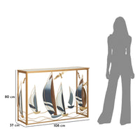 Tavolo Consolle Barche 9, Multicolore, Metallo, 108x37x80 cm, Seven Design