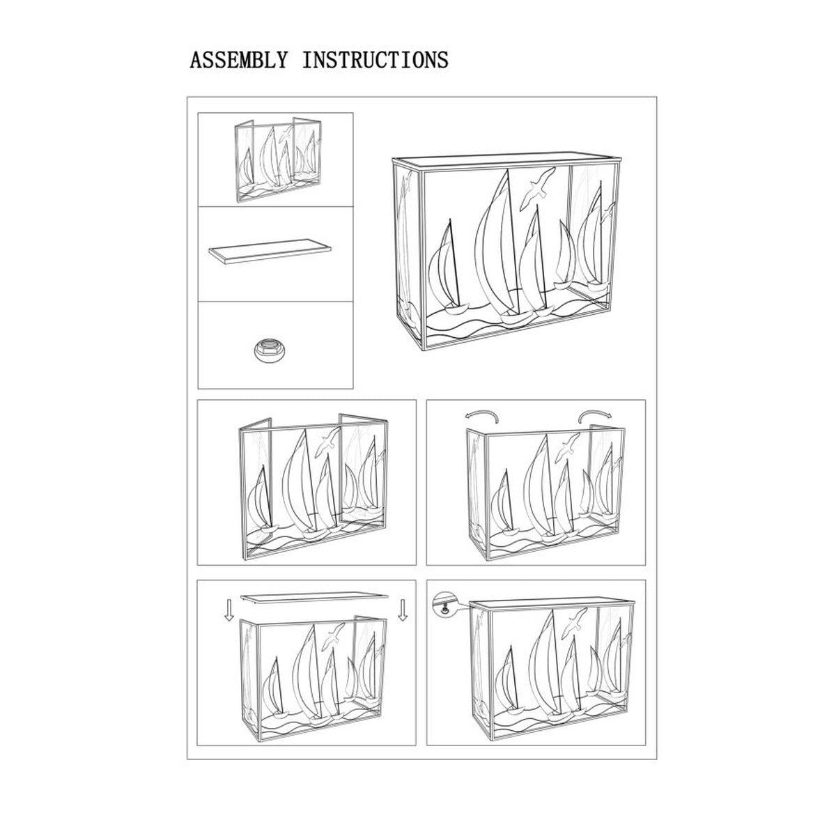 Tavolo Consolle Barche 9, Multicolore, Metallo, 108x37x80 cm, Seven Design