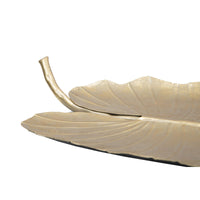 Vassoio Foglia 5, Oro, Metallo, 23x2x35,5 cm, Seven Design
